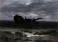 Wreck In The Moonlight Romantic boat Caspar David Friedrich